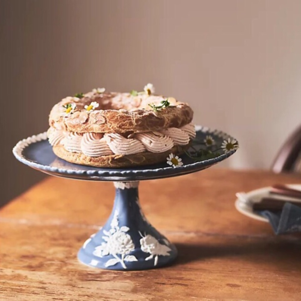 RARE Anthropologie Turkuaz Kitchen Posy Cake Stand Handpainted Glazed NIB NWT - Picture 4 of 14